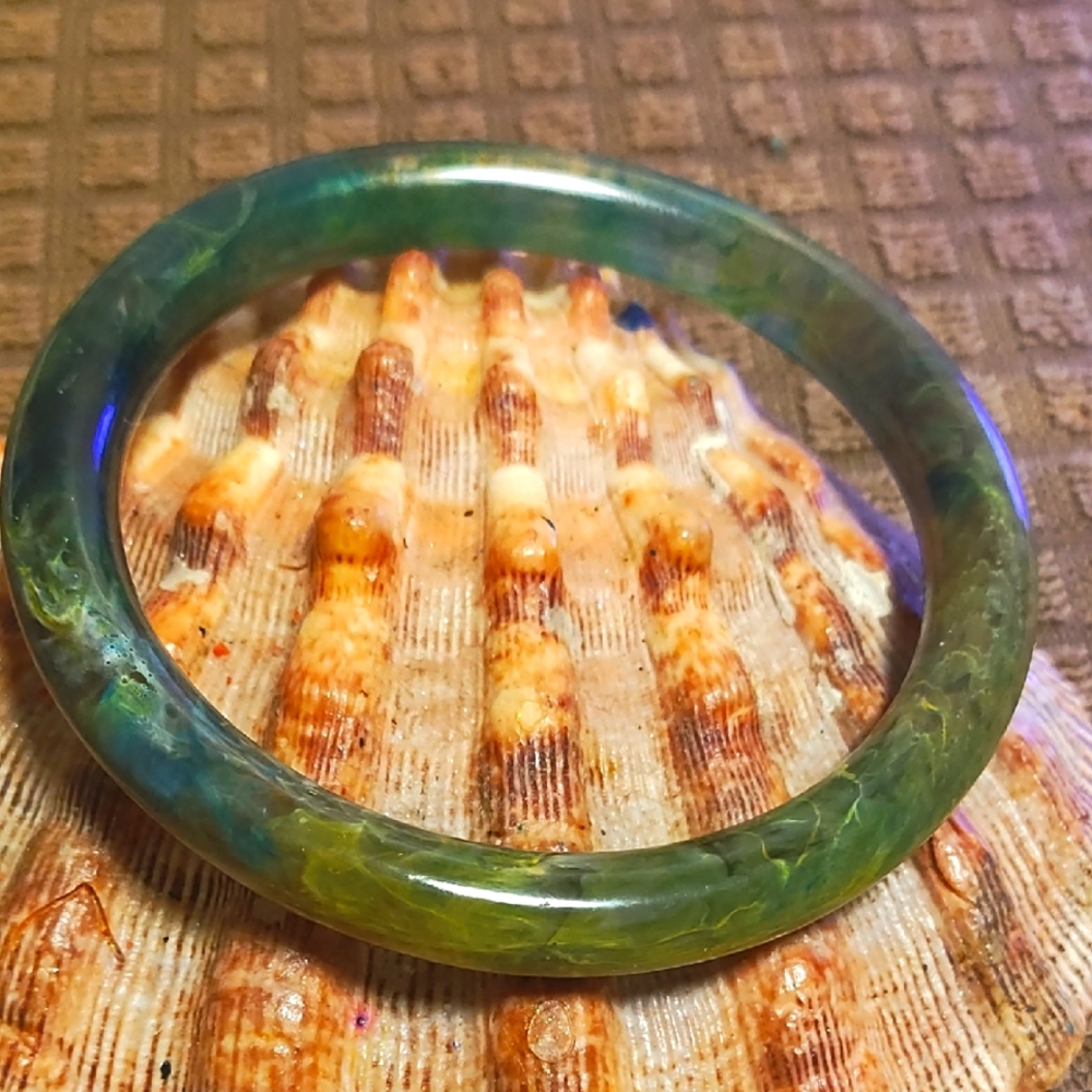 Green Marble Bangle Bracelet